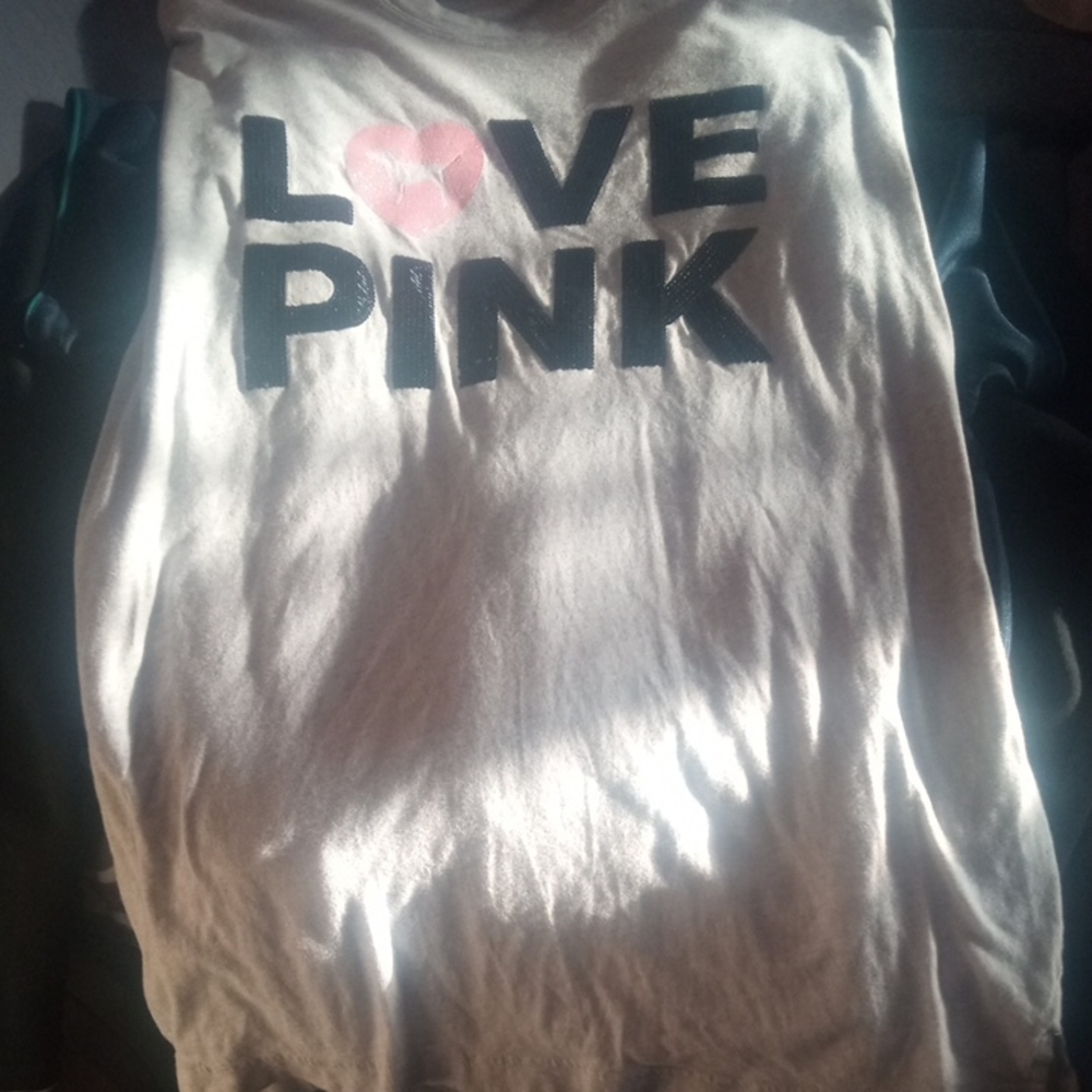 PINK Victoria's Secret Kids Long Sleeve Tee - White and Black